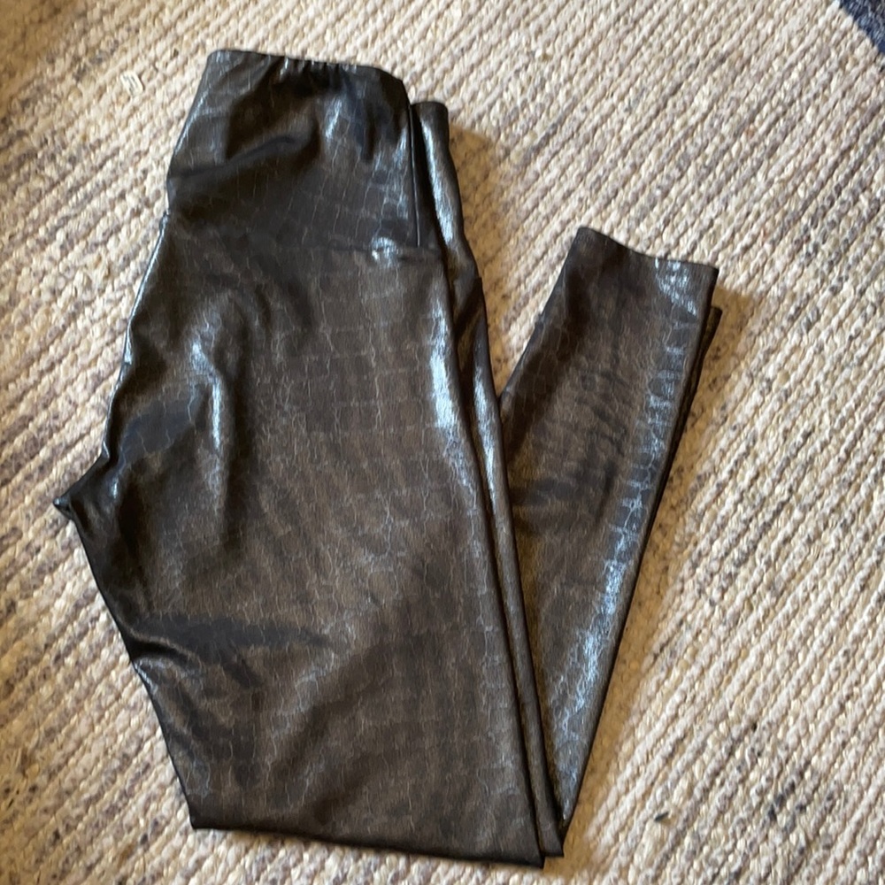 Silver snake skin leggings